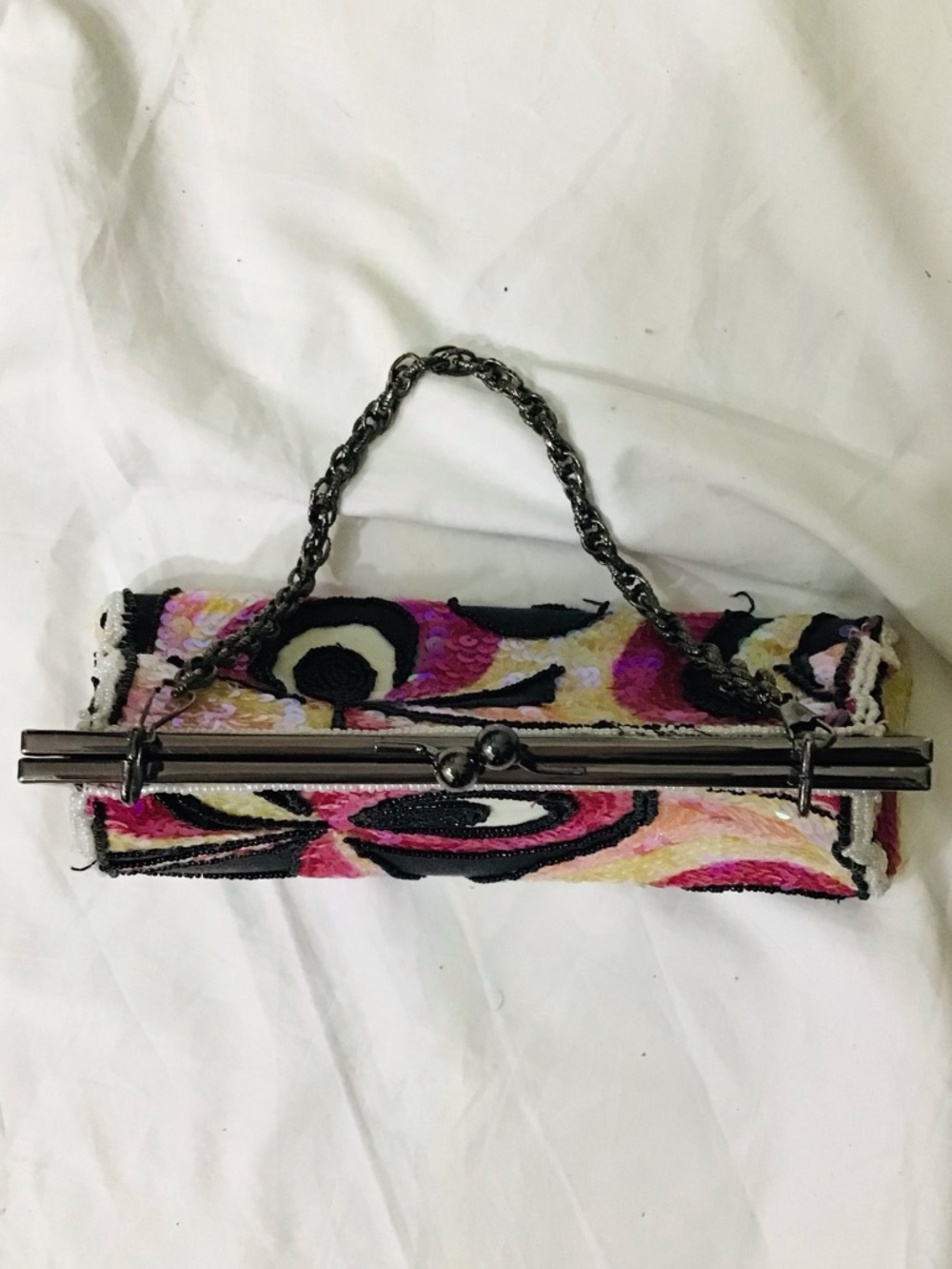 VINTAGE Max Mayer Sequin Beaded Chain Strap Shoulder Bag - Picture 5 of 8